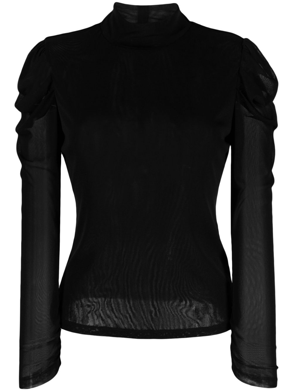 Remy semi-sheer ruched blouse - Black