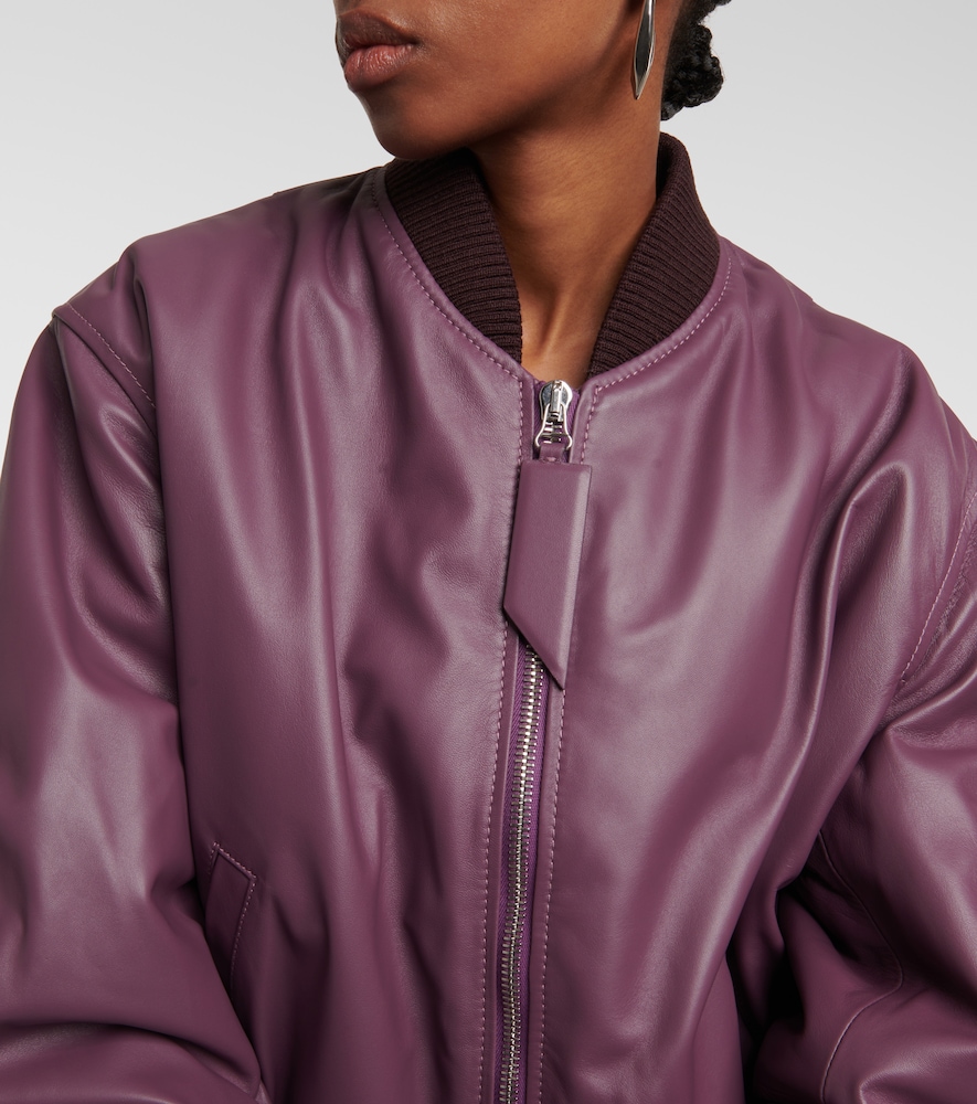 Anja leather bomber jacket