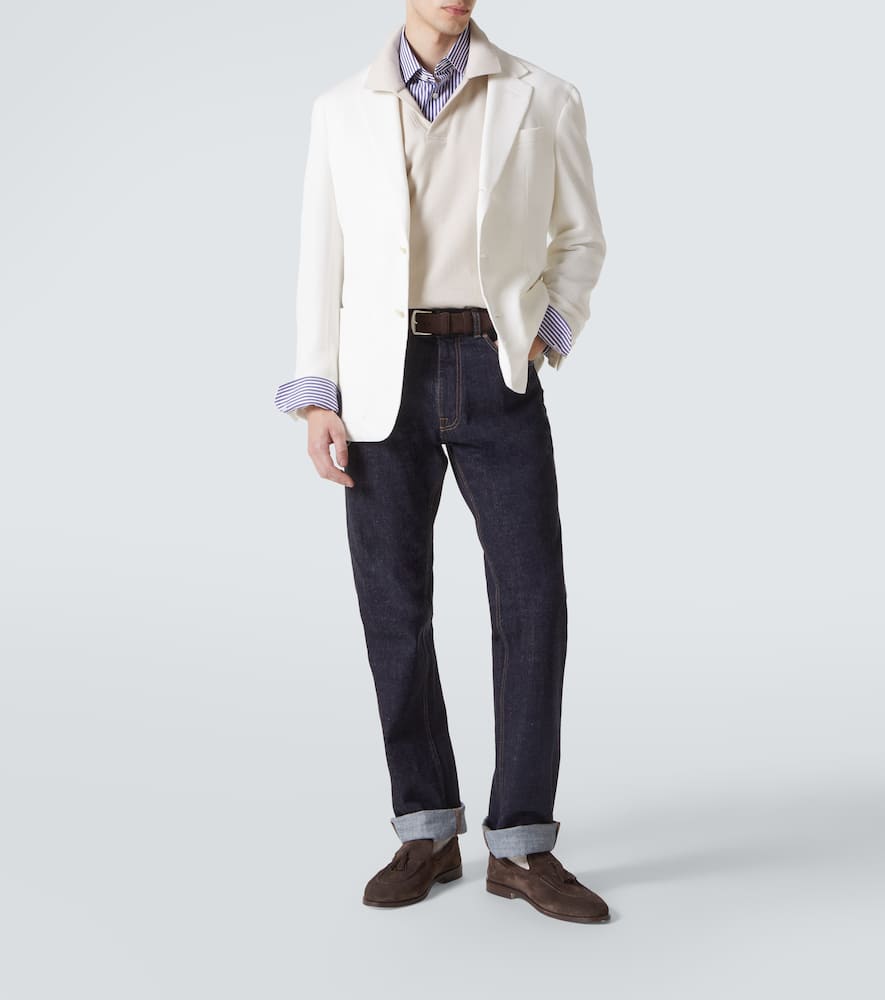 Cotton piqué blazer