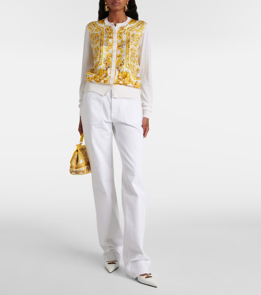Majolica silk twill cardigan