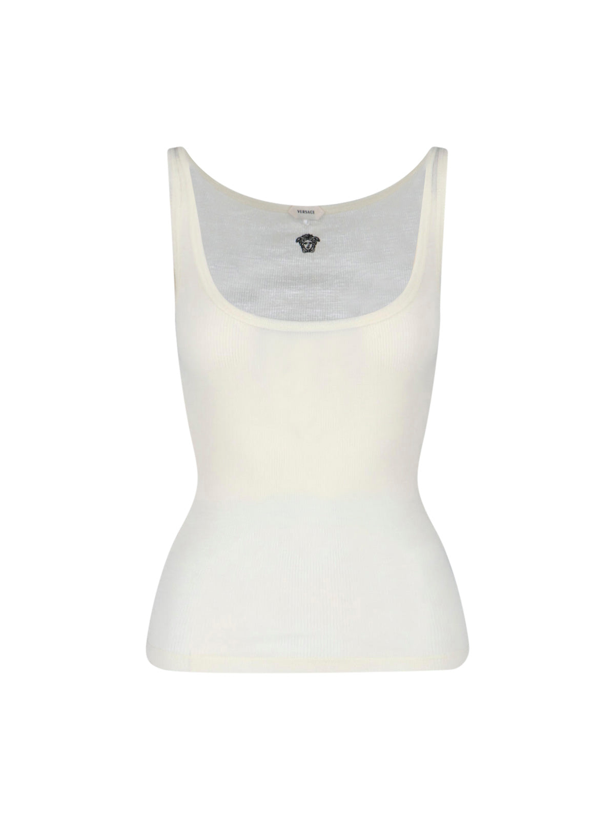 Light & Natural Virgin Wool Top with Embroidered Detail
