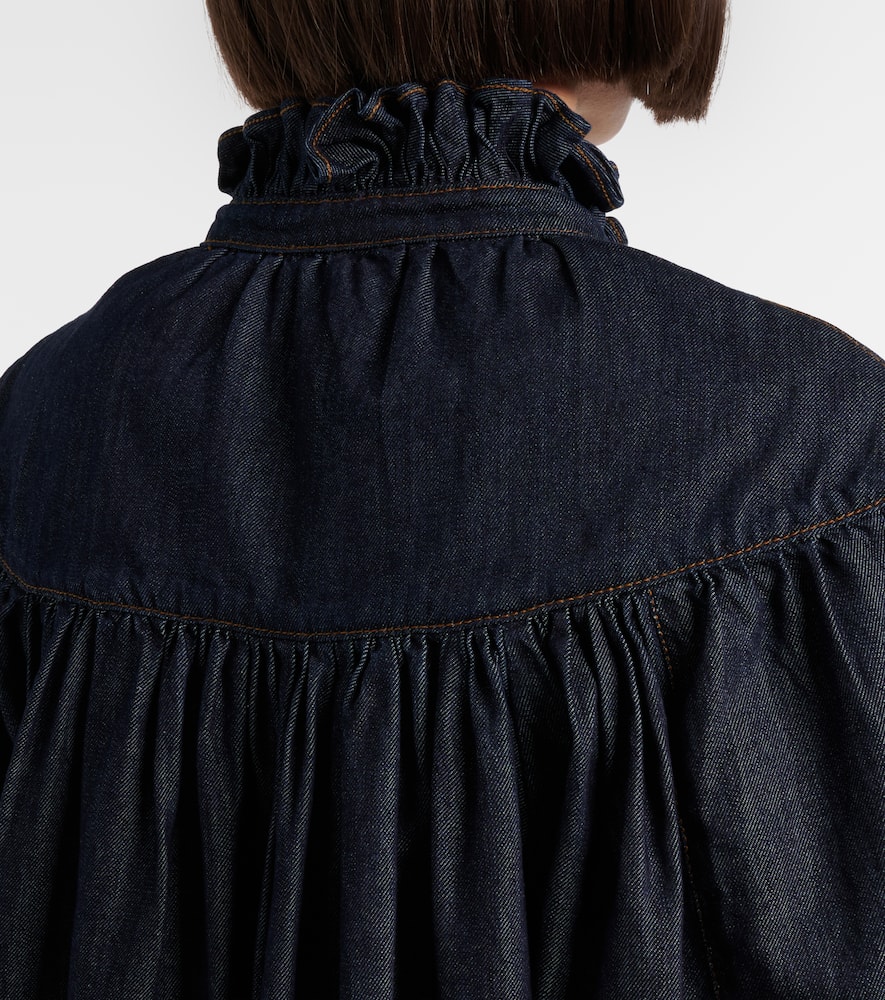 Ruffled cotton blouse