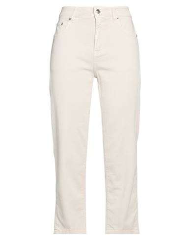 Woman Jeans Beige Size 30 Cotton, Elastane