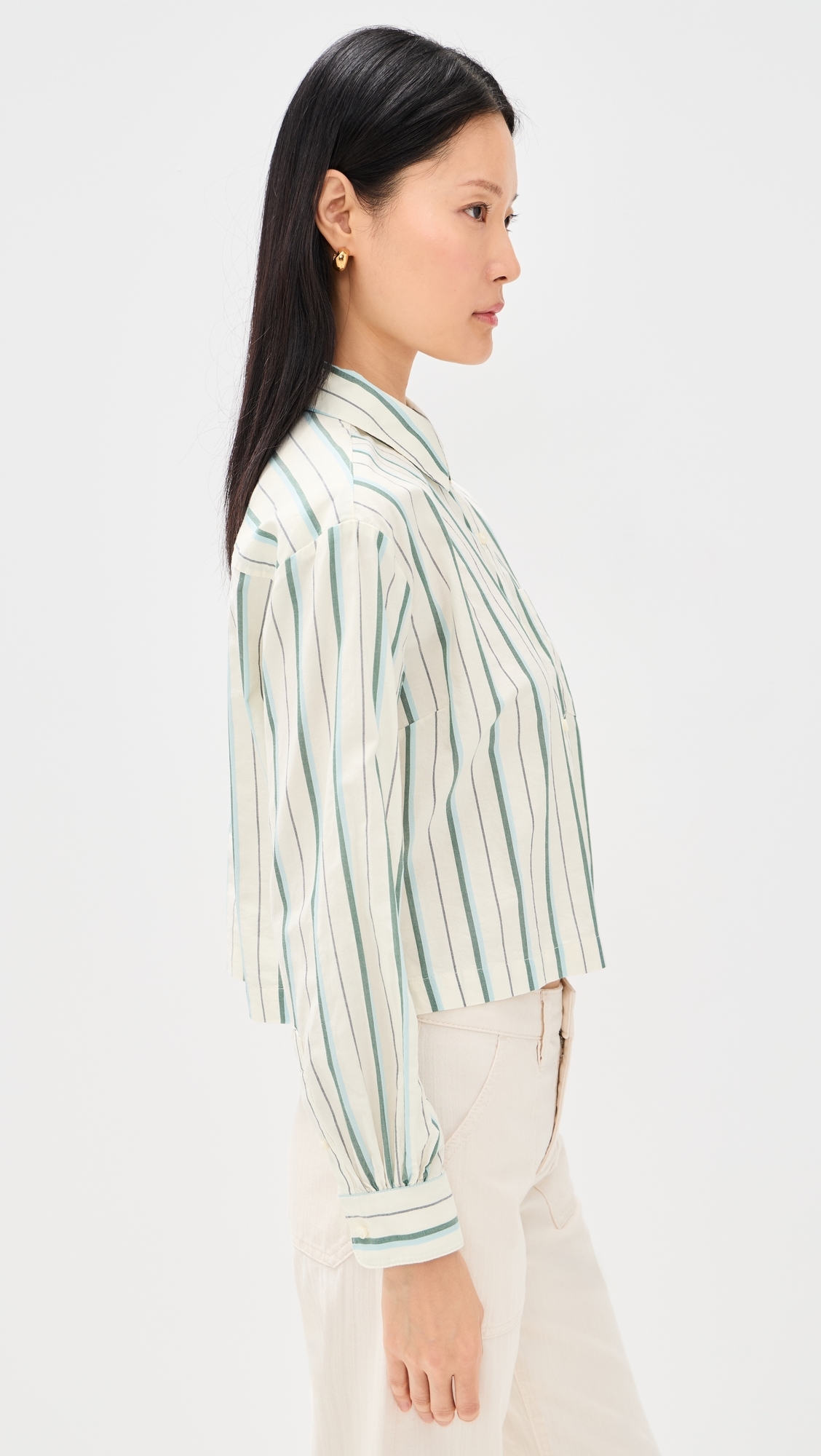Nessa Stripe Shirt Verde Stripes