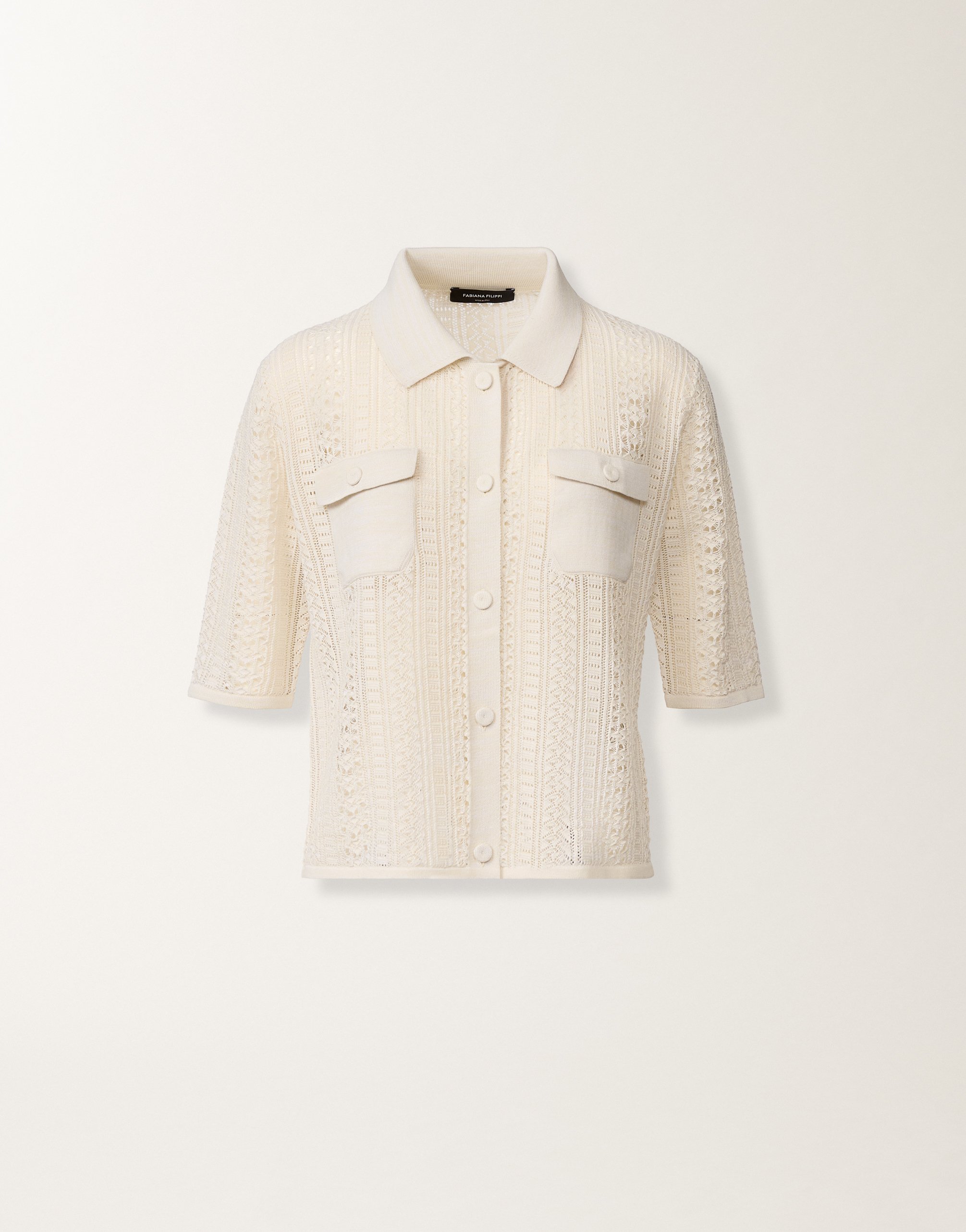 Organic cotton polo with lustrous viscose, butter