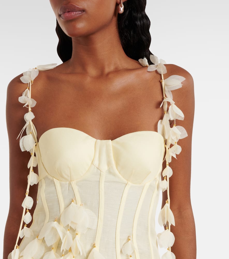 Dawning linen and silk midi dress