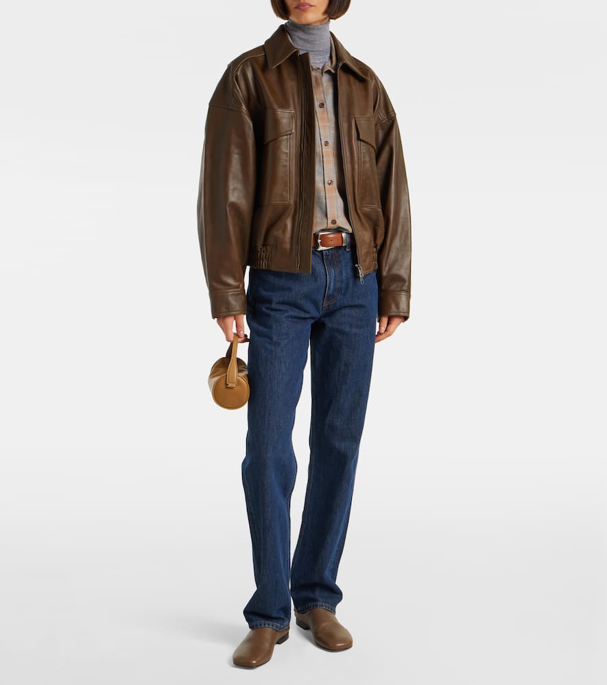 Eugene leather bomber jacket