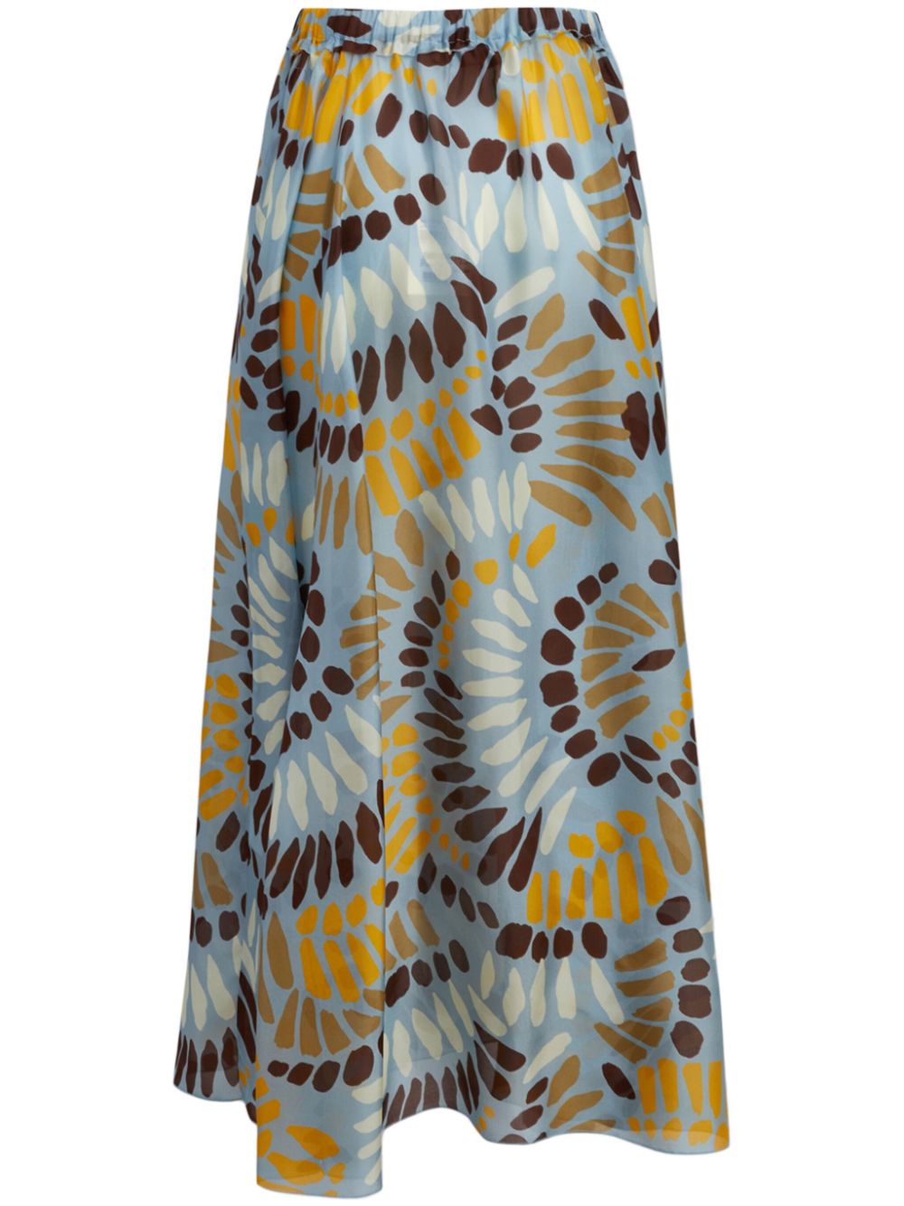 Printed-pattern skirt - Blue