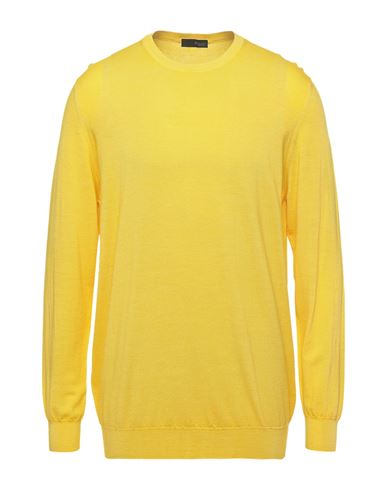 Drumohr Man Sweater Yellow Size 40 Super 140s Wool