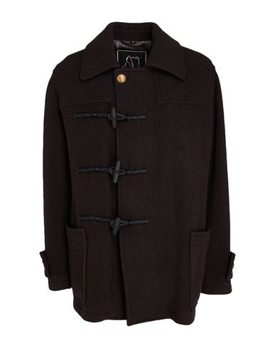 Man Coat Dark brown Size 36 Wool, Polyamide