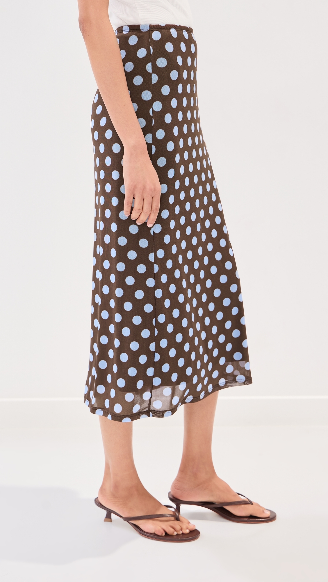 Emma Skirt Brown/Blue Polka Dot