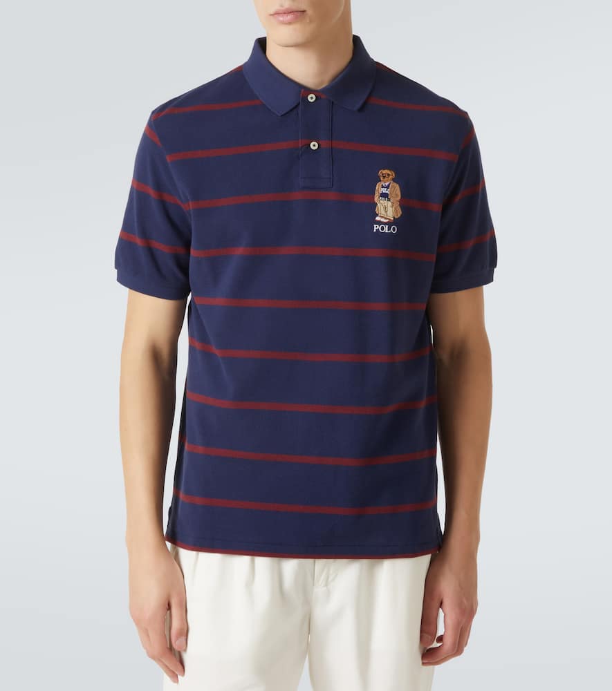 Polo Bear striped cotton polo shirt