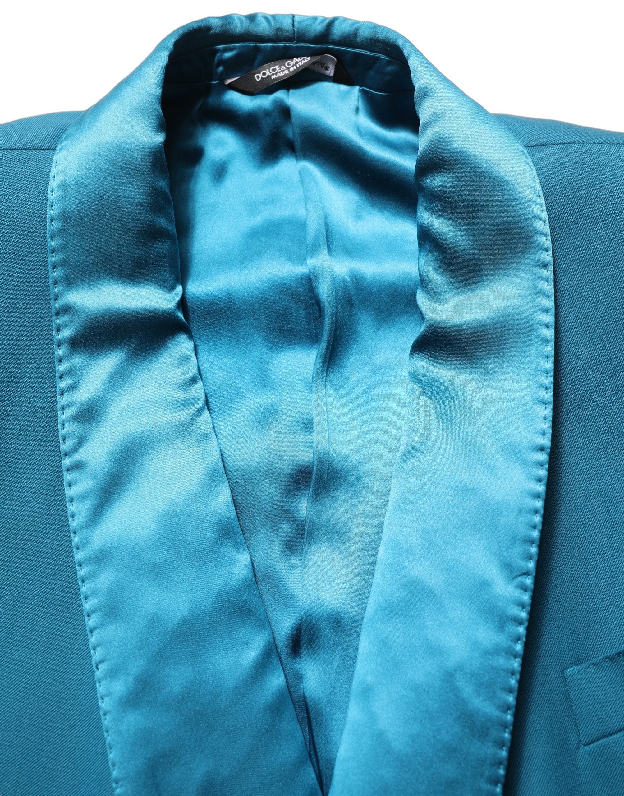 Wool Double-Breasted Blazer — Teal