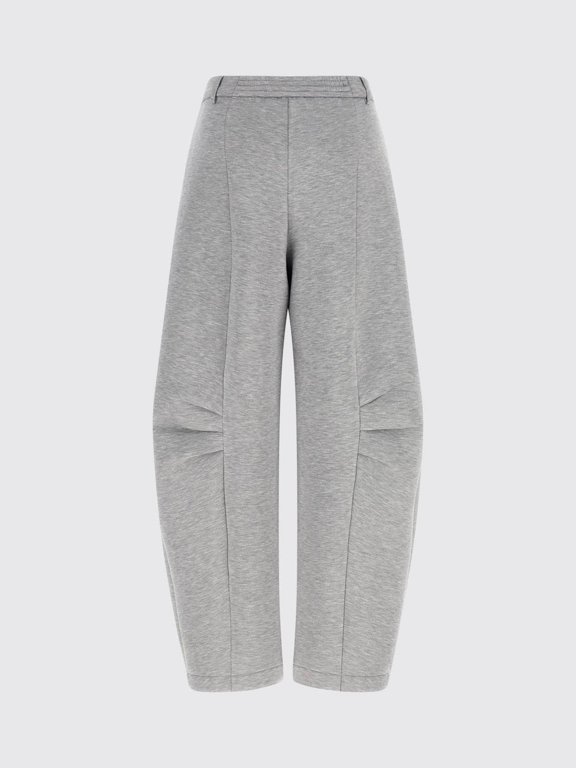Baggy Wide-Leg Trousers in Viscose Blend with Off-Centre Closure