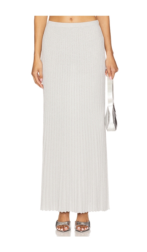525 Spencer Lurex Pleated Maxi Skirt in Metallic Silver. -  XS also in L
