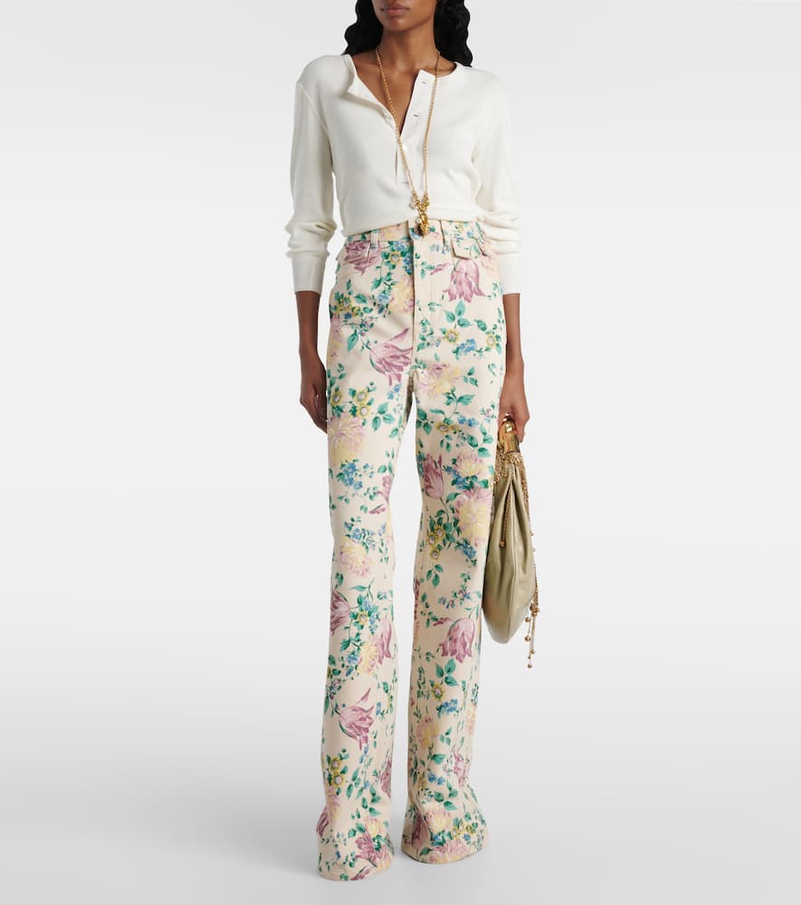 Chloé Floral high-rise flared jeans