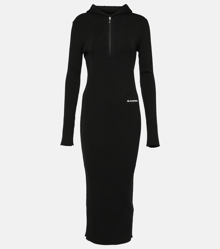 Wool-blend midi dress
