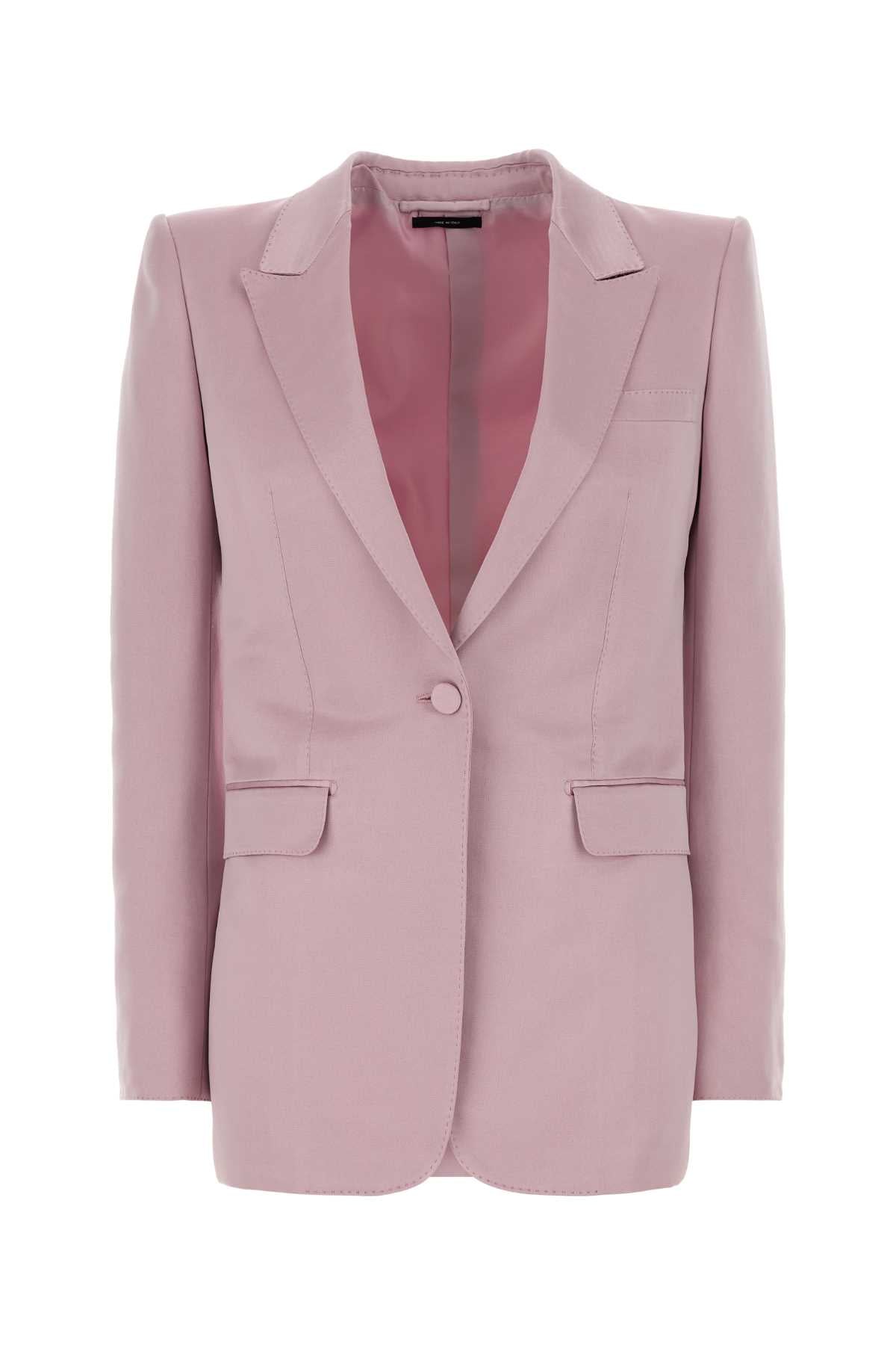 Single-Button Tailored Blazer — Pink