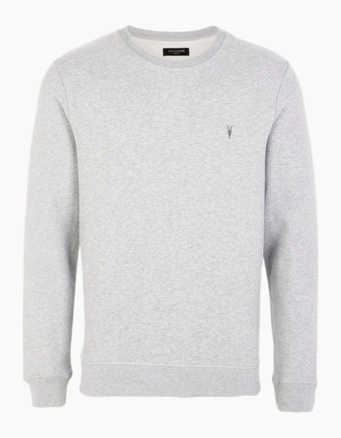 Allsaints Men's ALL SAINTS Mens Pullover Jumper Crew Neck Cotton Sweater Long Sleeve Ribbed Tops - Grey
