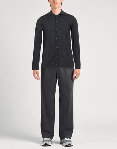 Man Cardigan Charcoal Size 40 Merino Wool