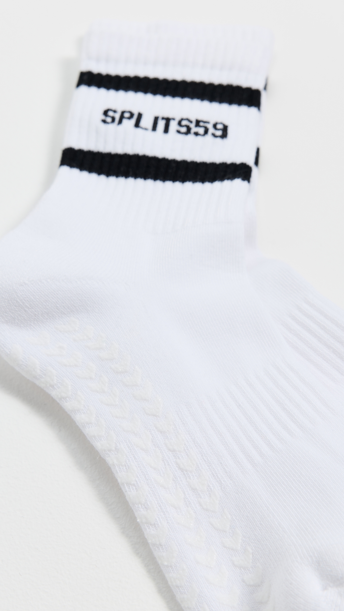 Splits59 Logo Stripe Quarter Socks with Grip White/Black One Size