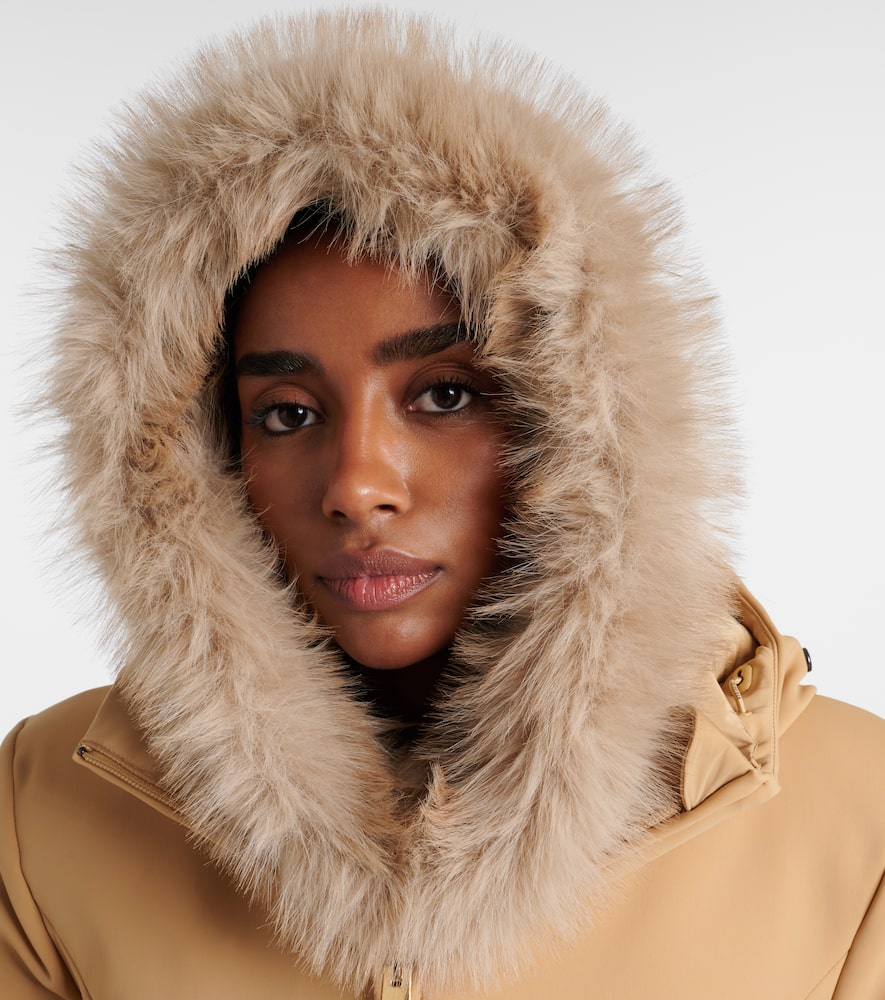 Naomi faux fur-trimmed hood