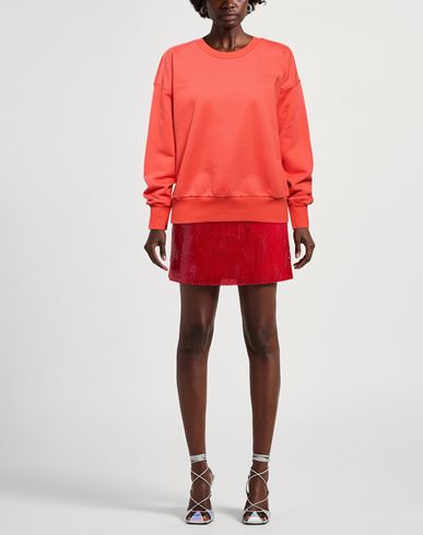 Woman Sweatshirt Tomato red Size M Cotton, Polyester