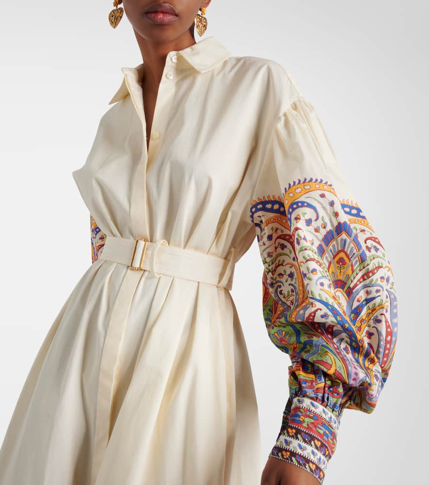 Paisley cotton midi shirt dress