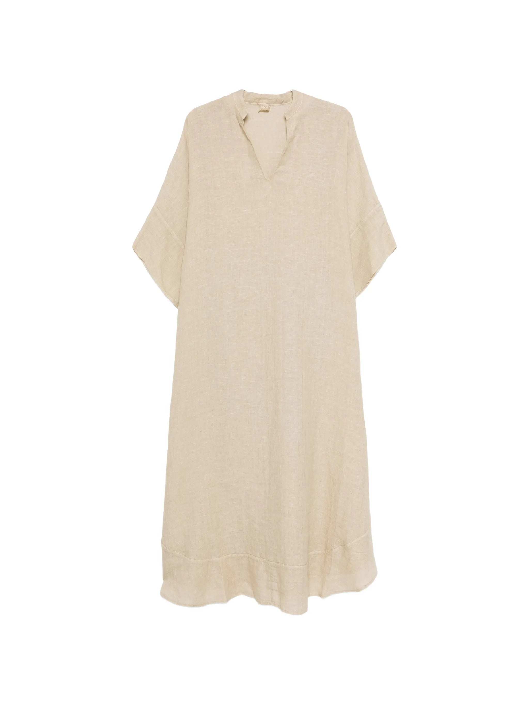 Linen V-Neck Kaftan with Side Slits