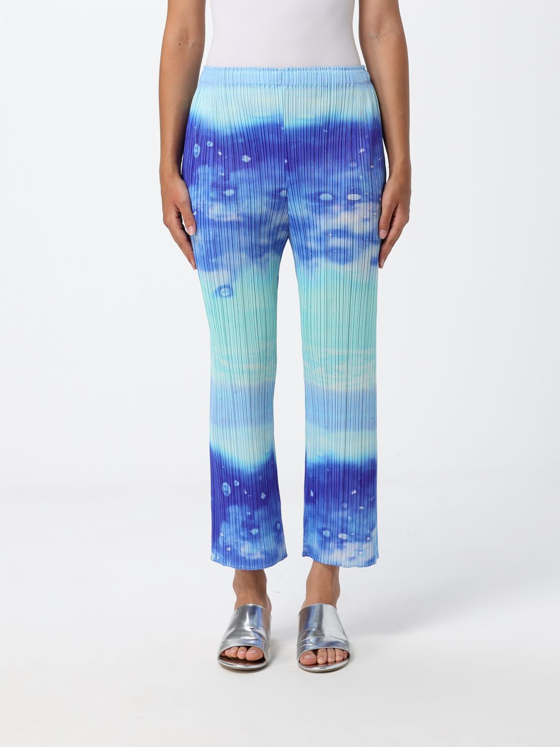 Pants Woman color Gnawed Blue