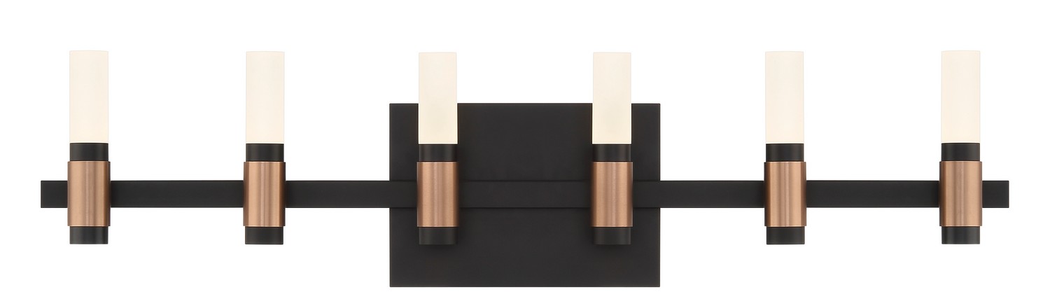 Albany 12-Light LED Bathroom Vanity Light in Black And Bra
