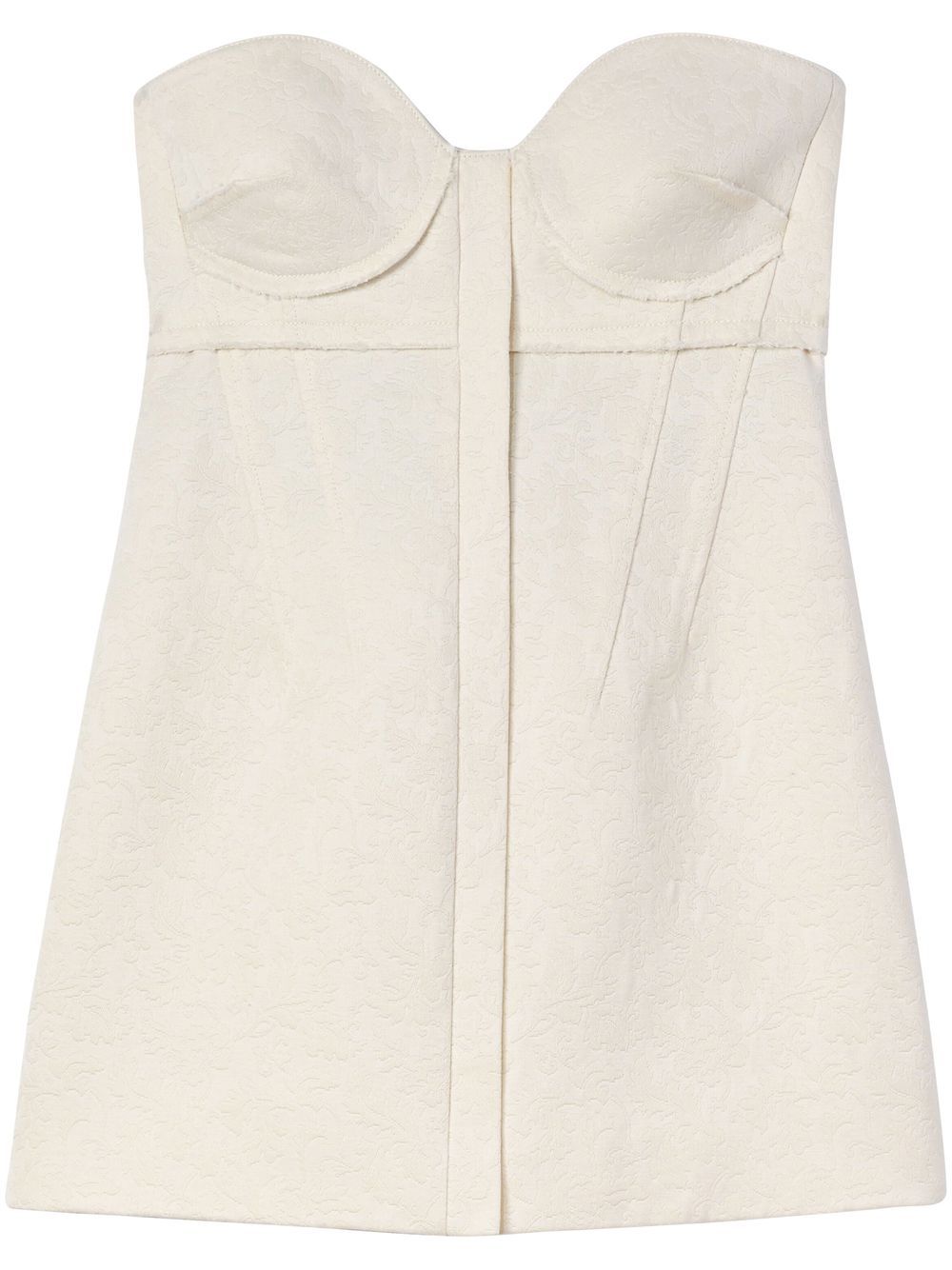 Patterned-jacquard bustier top - Grey