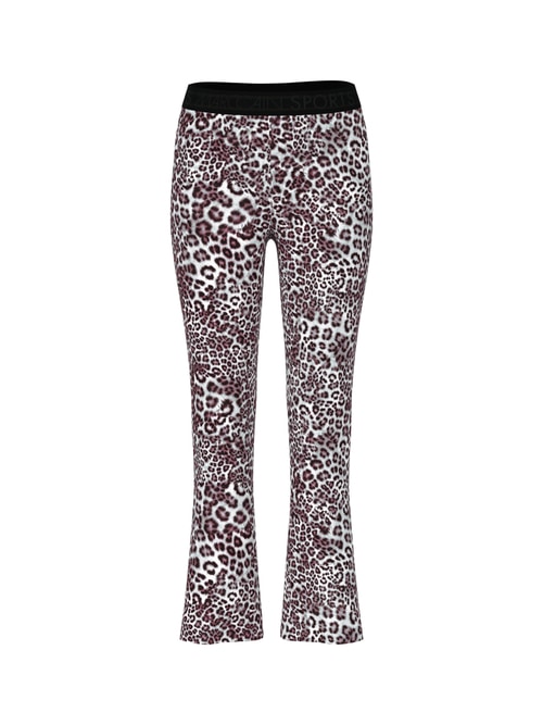 Marc Cain SOFIA leggings with leopard print, red, 34 N