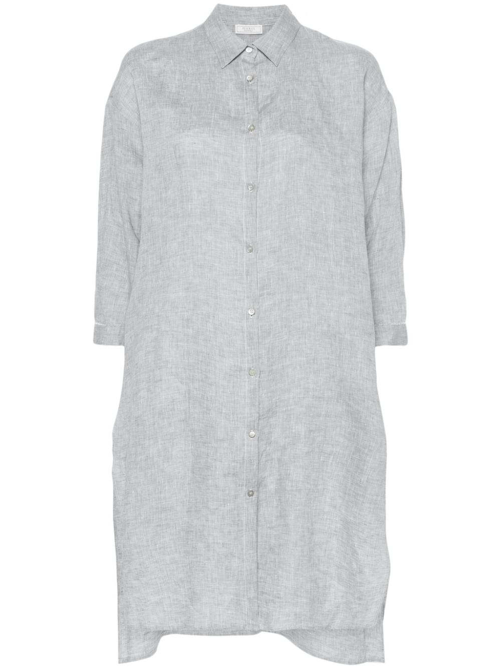 Bead-detail linen shirt - Green
