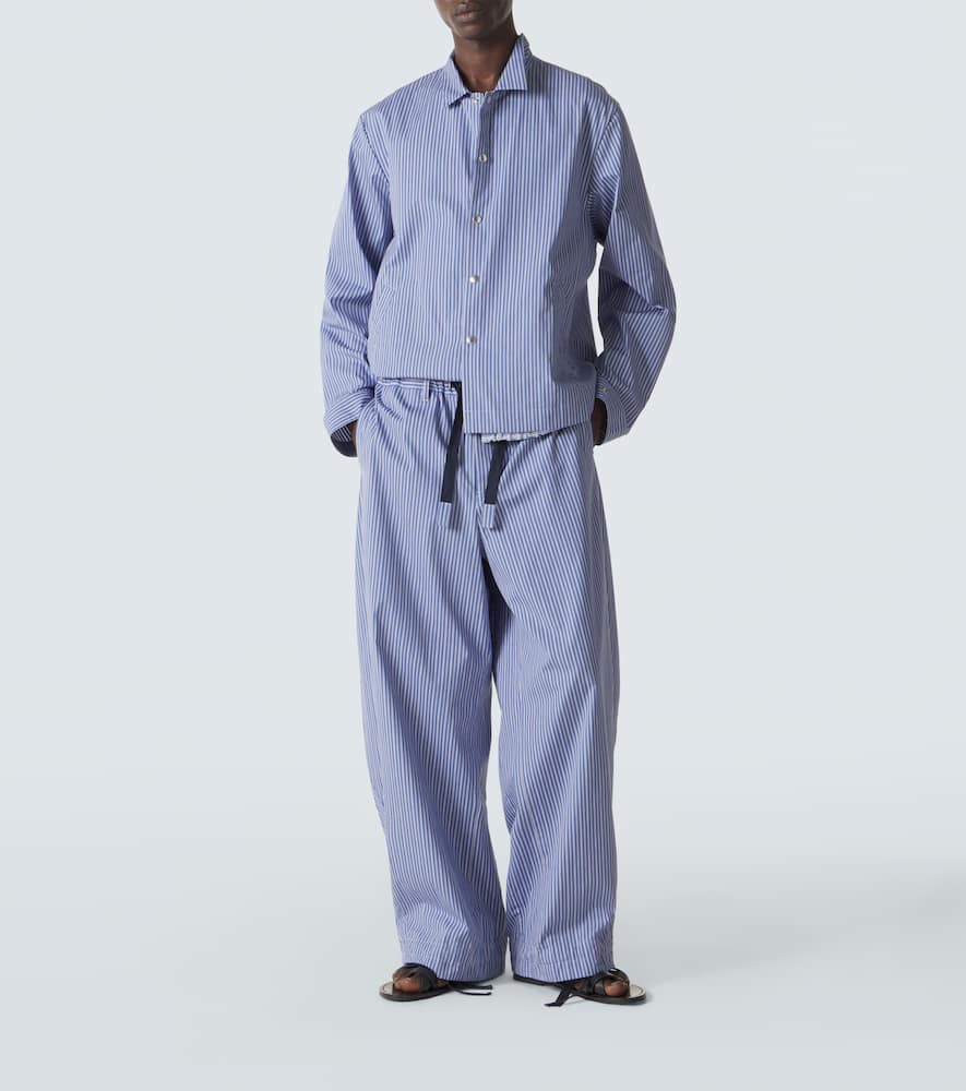 Striped cotton poplin blouson jacket