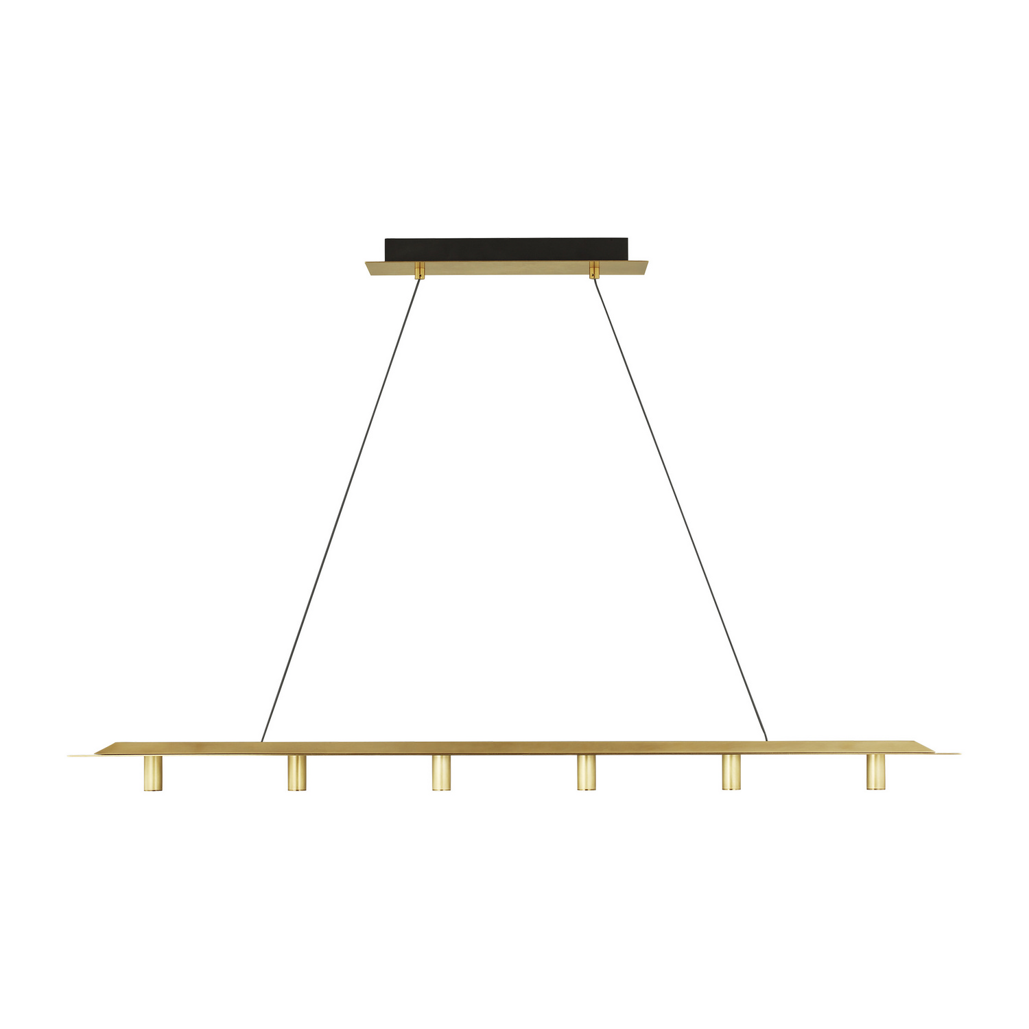 Natural Brass LED Linear Suspension from the Ponte Collection