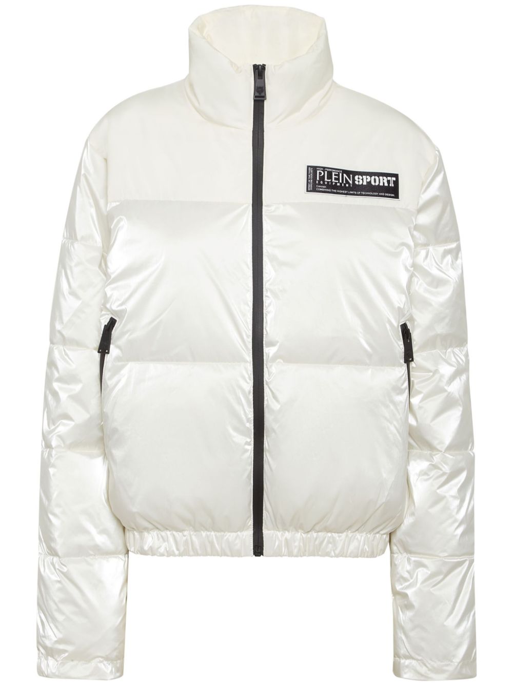 Logo-print pufer jacket - Black
