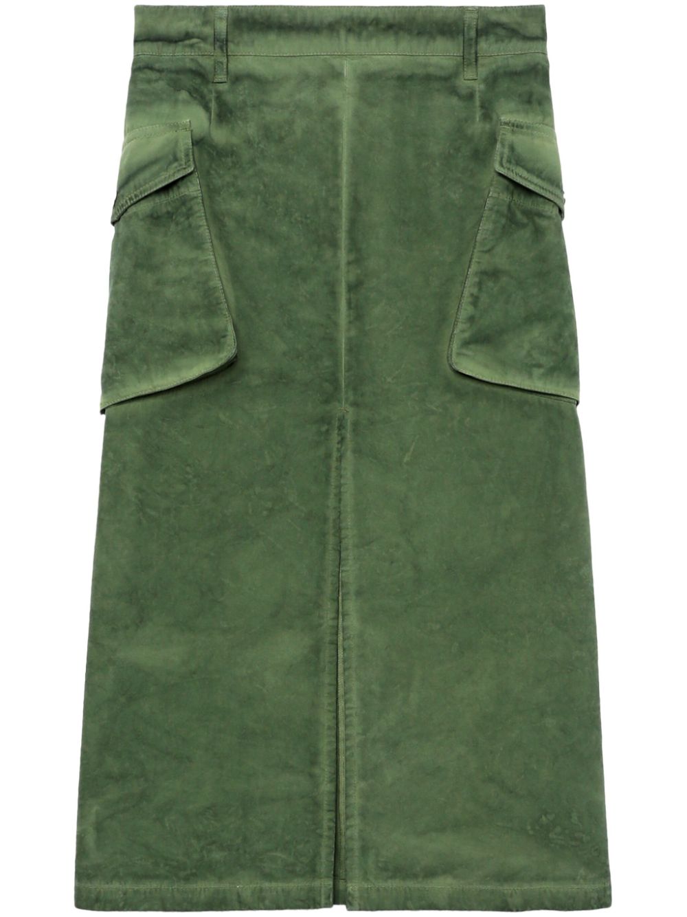 Cargo-pocket midi skirt - Green