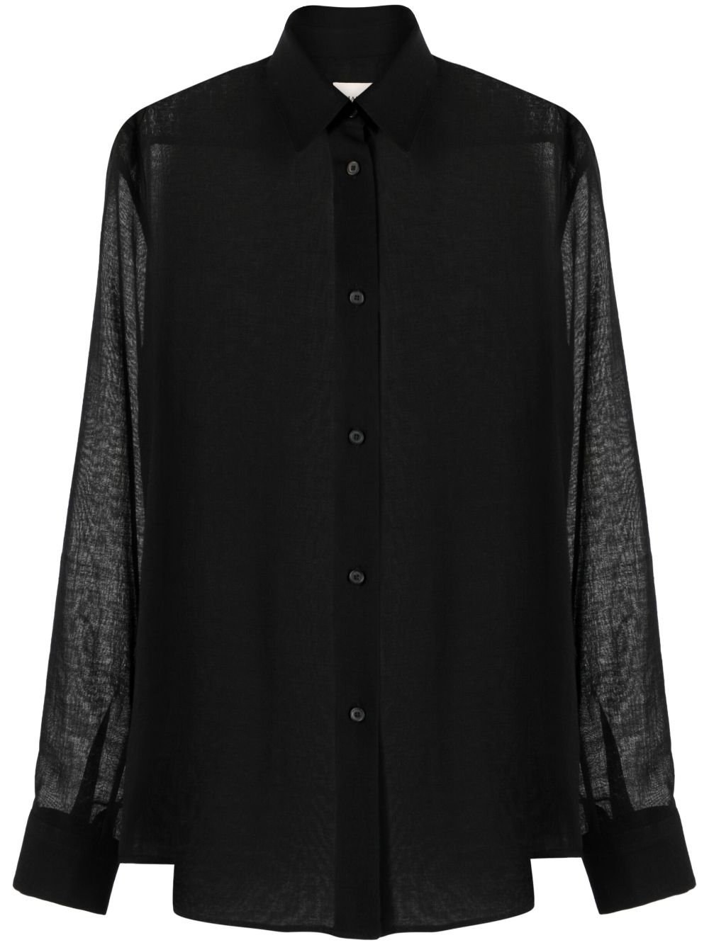 Argo sheer wool-blend shirt - Black