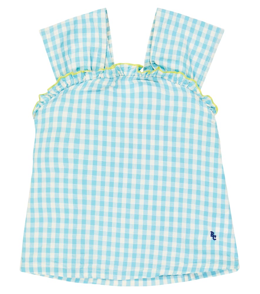Gingham cotton and linen top