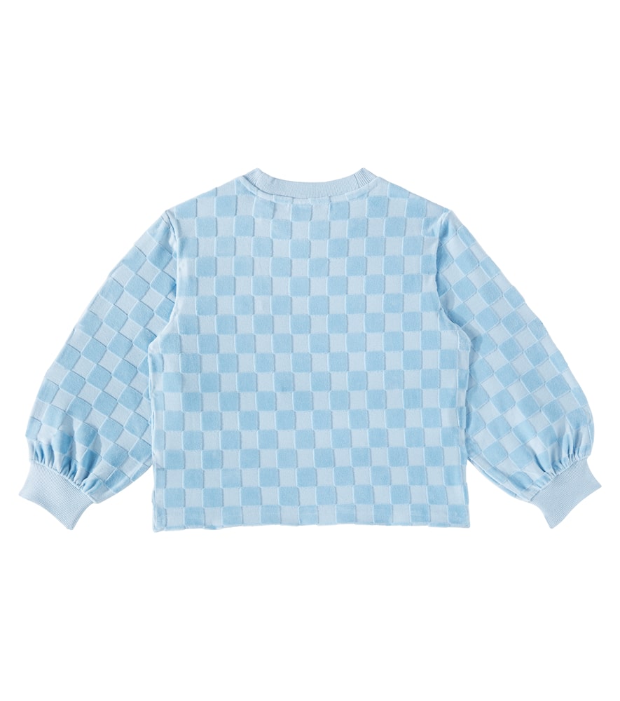 Scotch & Soda Kids Checked cotton-blend fleece sweatshirt