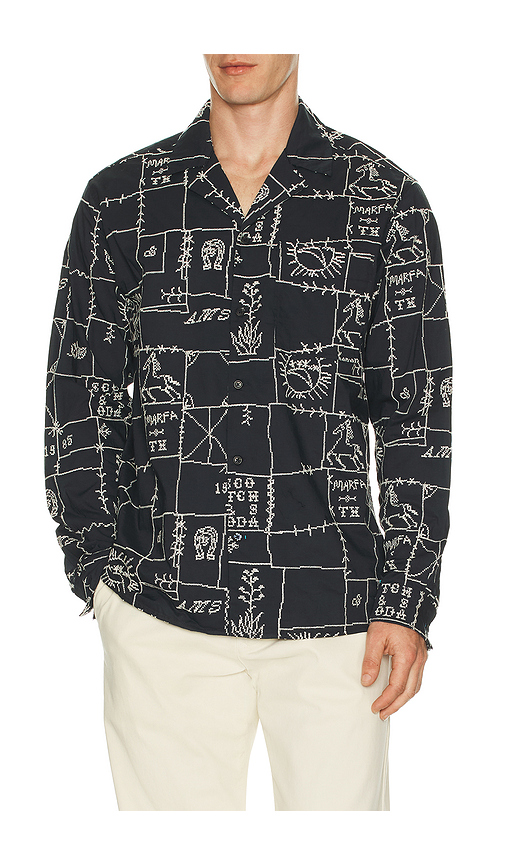 Scotch & Soda Allover Embroidered Shirt in Navy. - M also in