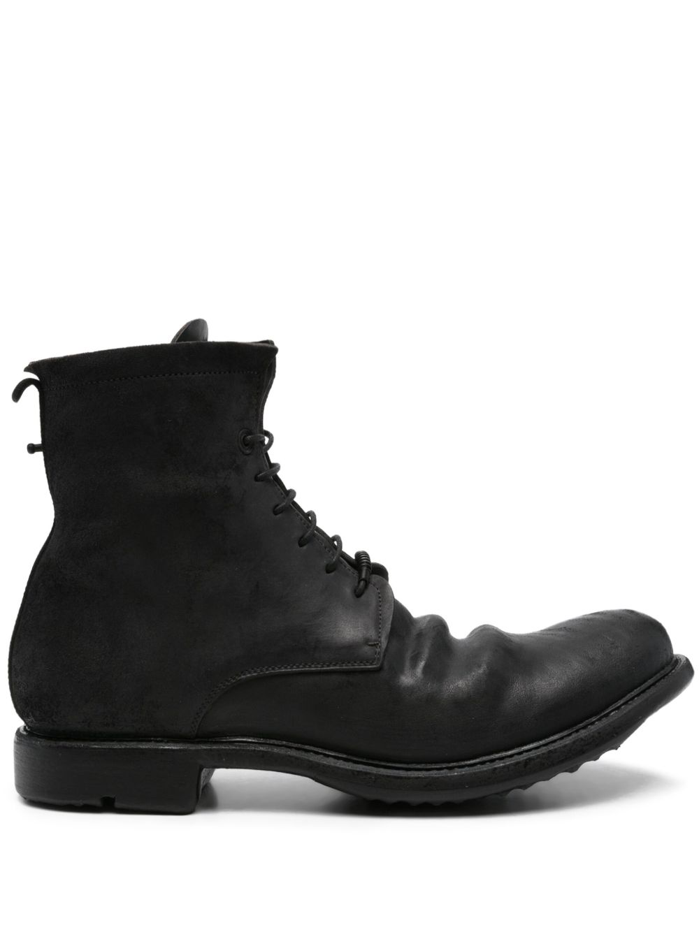 Lace-up leather boots - Black