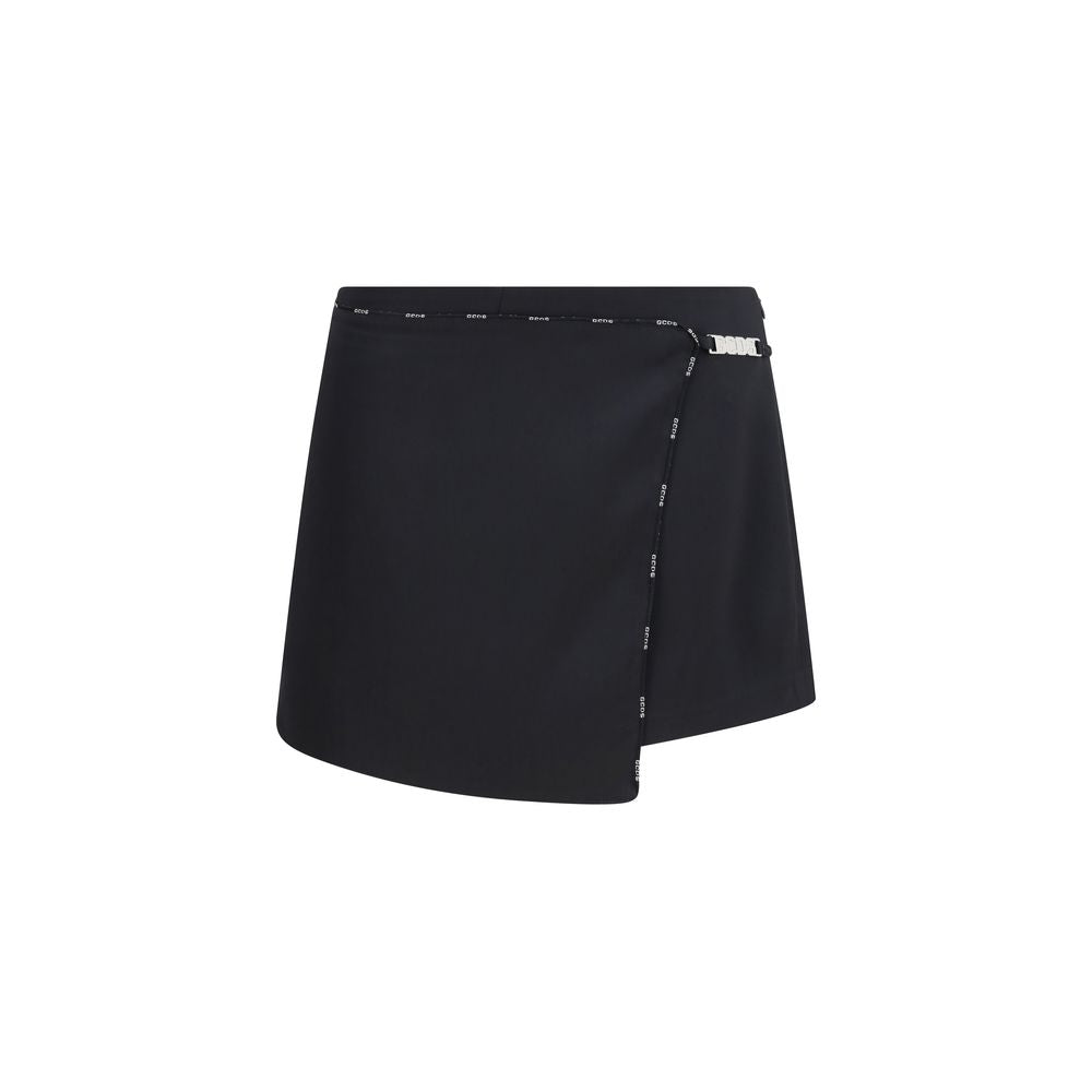 Logo-Trimmed Satin Shorts — Black