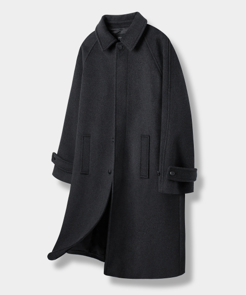 Essential Cashmere Balmacaan Coat_Black