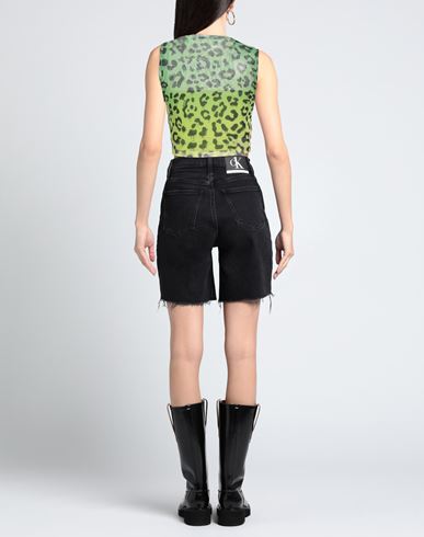 Woman Top Lime green Size M Polyester, Elastane