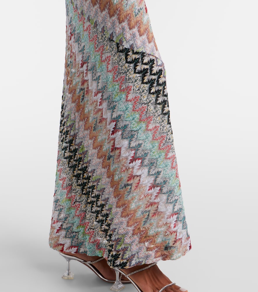 Zigzag lamé maxi dress