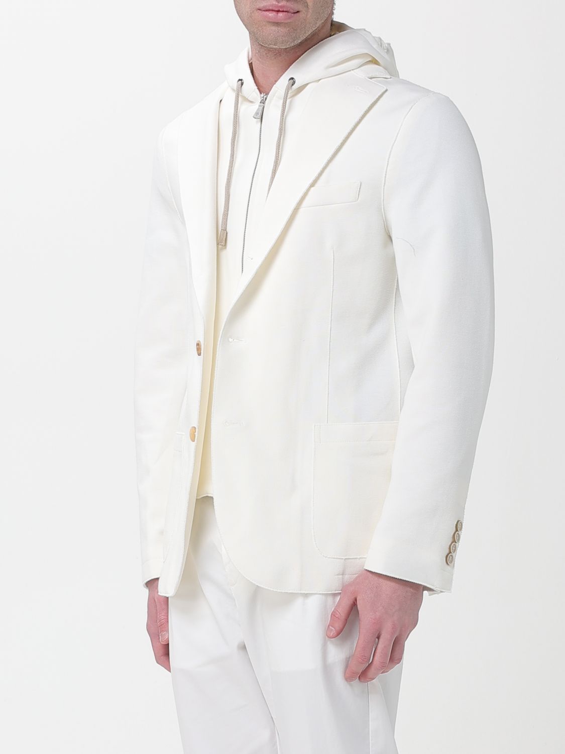 Cotton Pique Jersey Jacket & Removable Hood