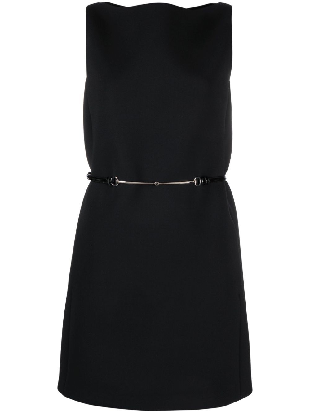 Horsebit belted minidress - Black
