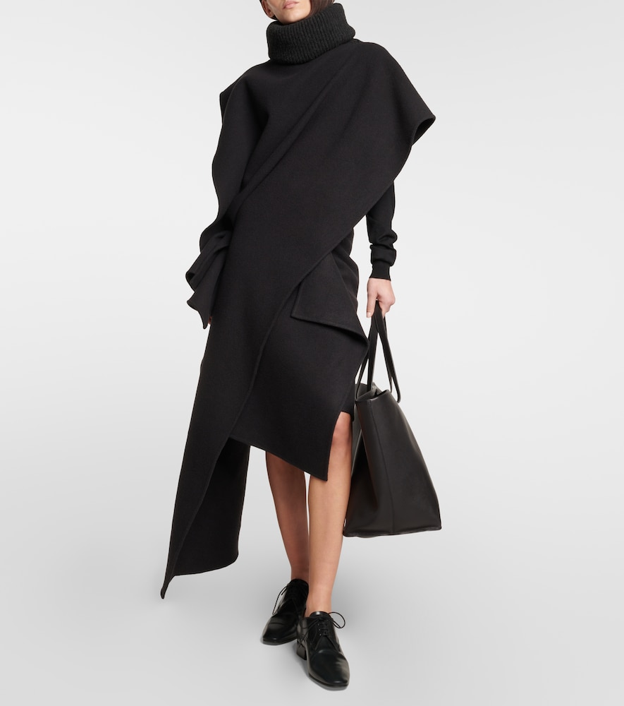 Bartellina draped cashmere midi skirt